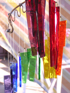 Multi-colored Glass Wind Chimes